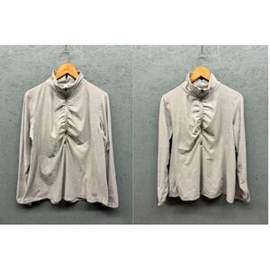 New Balance Women's Quarter Zip Pullover‎ Small Gray Long Sleeve Ruched Lot of 2